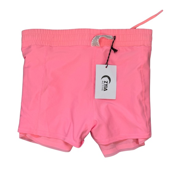 NWT Zyia Active Pink Flow Shorts Size S NWT $42 Drawstring Lined Running - Picture 4 of 7